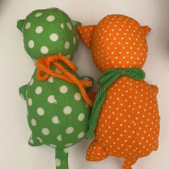 Vintage Handmade Patchwork Cat With Nursing Kittens Plush Stuffed Animal - 15” - Picture 6 of 9